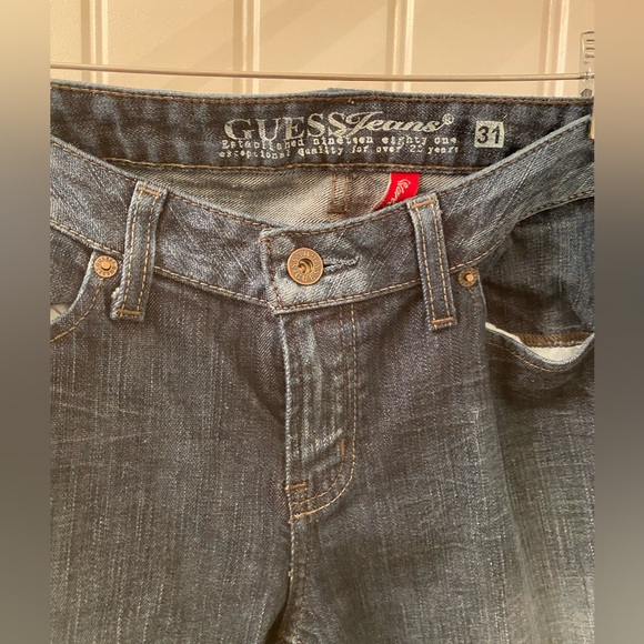 Gently Worn Dark Blue Guess Jeans Size 31 Starlet Slim Bootcut - Picture 5 of 15